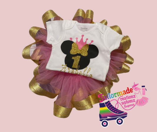 Kids Custom character  ribbon tutu set