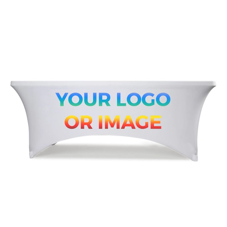 Custom Logo Tablecloth, Personalized Stretch Table cloth with your Logo, Design